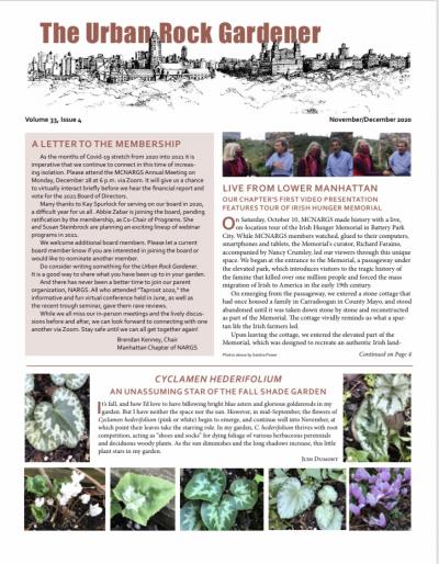 The Urban Rock Gardener Nov/Dec 2020