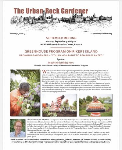 The Urban Rock Gardener Sept/Oct 2019