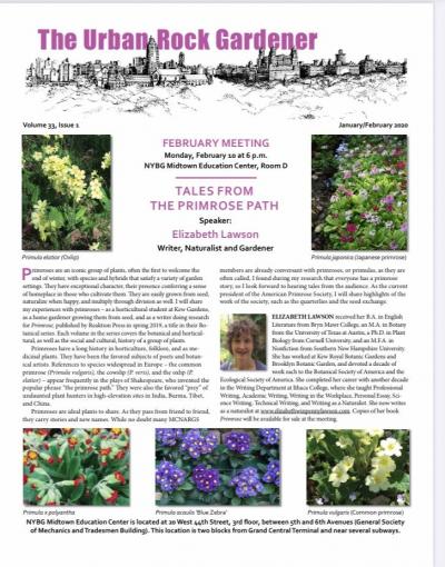 THE URBAN ROCK GARDENER Jan-Feb 2020