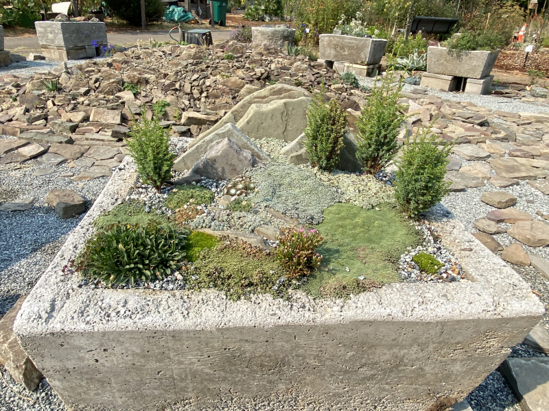 A trough inspired by the landscape of a mountain glade. A trough inspired by the landscape of a mountain glade.