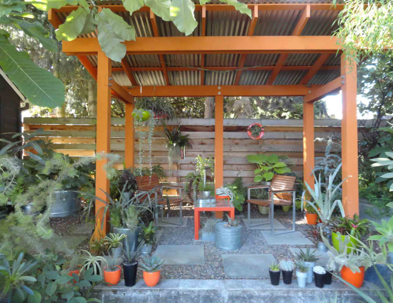 Shade pavilion in the summer Shade pavilion in the summer
