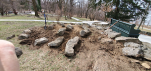 Rocks going into place 