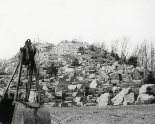 Images from the construction of  the rock garden. Photos courtesy of Utrecht Botanic Gardens.