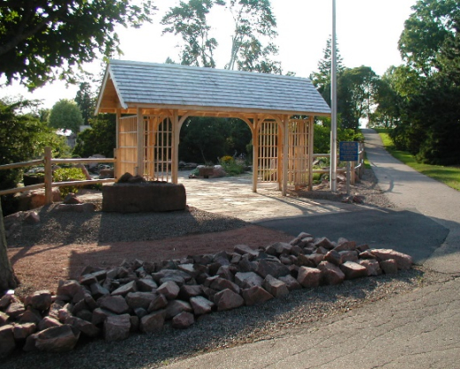 The entrance structure built by students