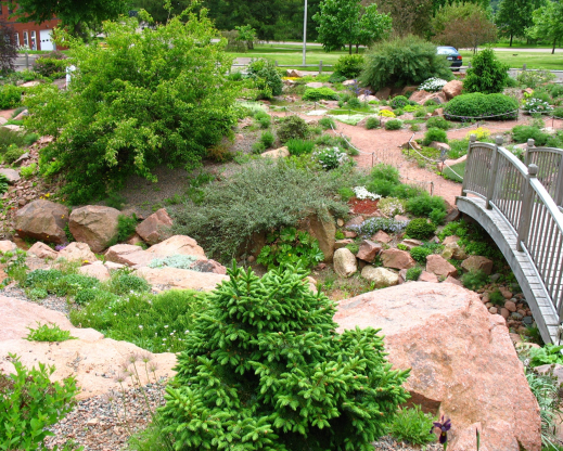 View of the garden from the look-out deck