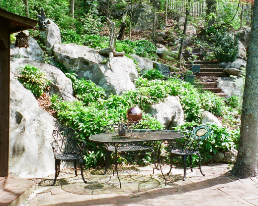 Sitting area by the beautiful stones