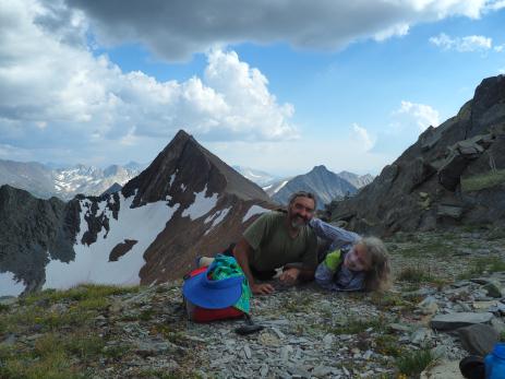 The author and his wife Ellen Uhler on a backpacking trip. Virginia Peak is the metamorphic mountain behind them.