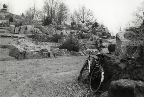 Images from the construction of  the rock garden. Photo courtesy of Utrecht Botanic Gardens.
