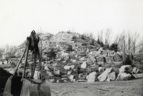 Images from the construction of  the rock garden. Photos courtesy of Utrecht Botanic Gardens.