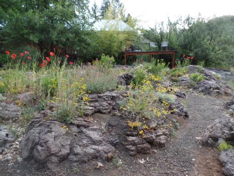 Handmade, naturalistic outcroppings in the garden