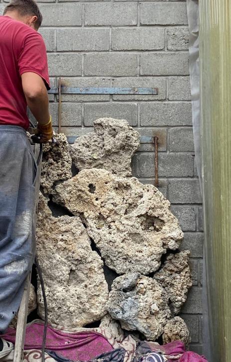 Building the tufa wall